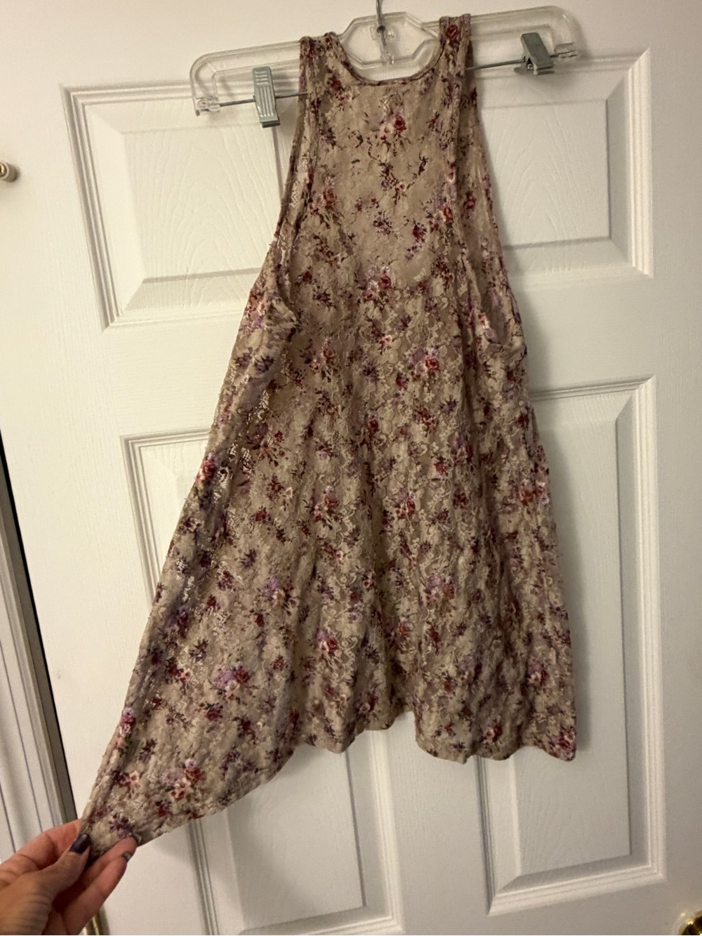 Floral Beige Mini Skirt -